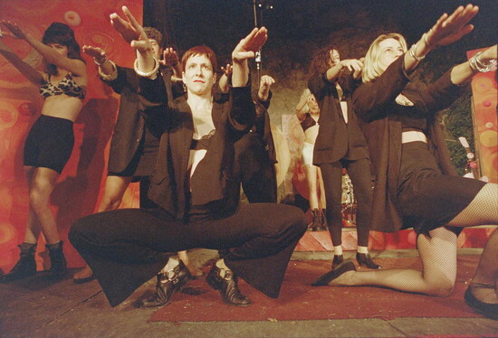 Girls in the Nose band shooting a music video in 1994.