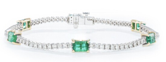 Emerald and Diamond Line Tennis Bracelet from Lux, Bond and Green.