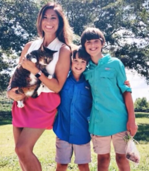 Emily Bussman and her sons