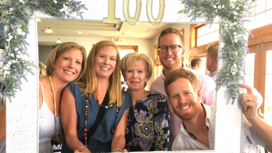 Leah, left, with her sister Natalie, mother Carol, and brothers Andrew and Matthew. This picture was taken at Leah's grandmother's 100th birthday celebration.