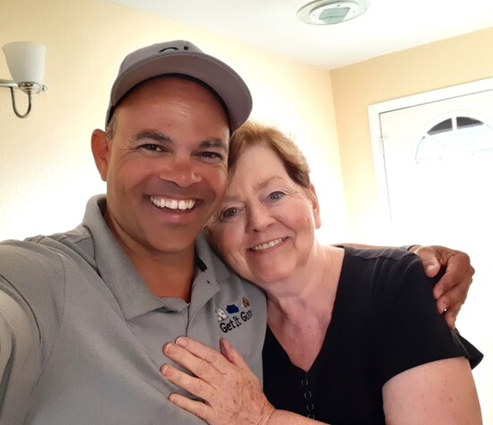 Our friend, Jake Edmunds, founder of Get It Gone professional moving and removal services, with his mom, Helen.