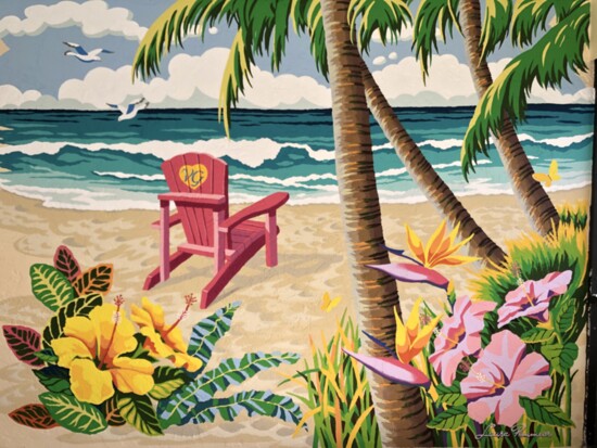 “Paradise at Vel Gardens,” by Port Charlotte artist Laura Pommier, reveals a love for Florida and for life! 