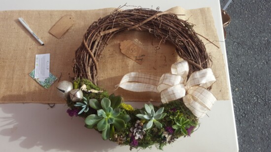 Wreath at Charlottesville Holiday Market. Photo Credit: Charlottesville Parks and Recreation. 