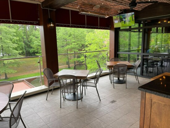 Take in the patio view at Hearsay on The Waterway