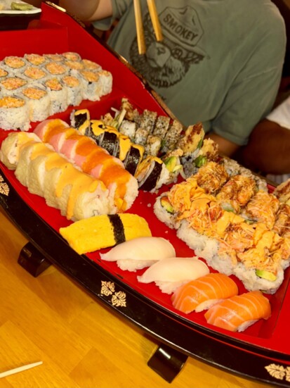 an assortment of sushi at Miga Sushi