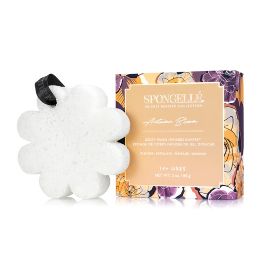 7. Autumn Bloom Body Wash Infused Buffer by SPONGELLE - $22.00