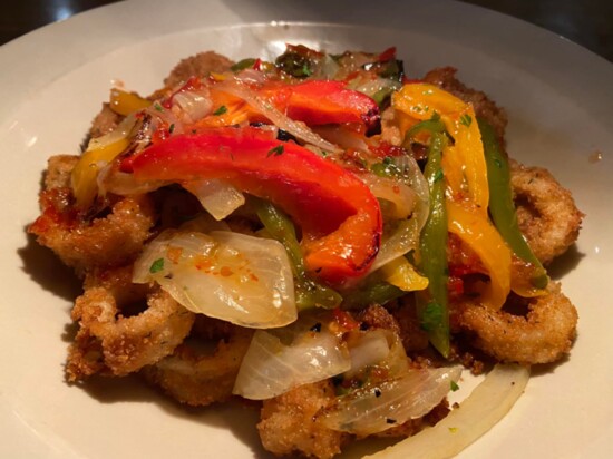 Calamari with Peppers and Onions