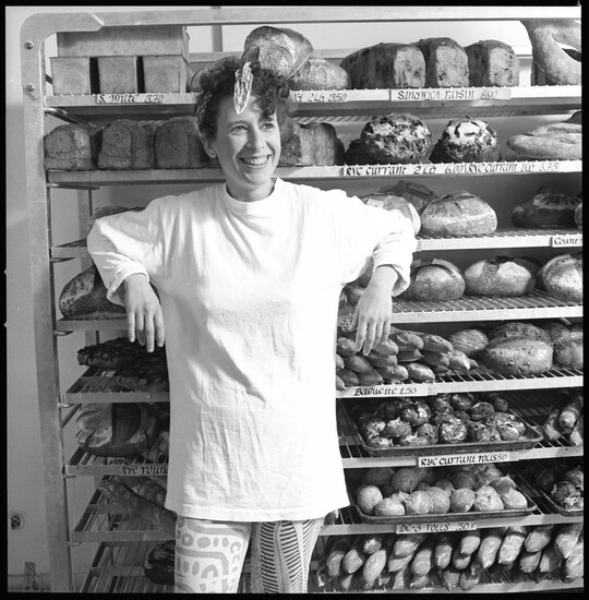Silverton at La Brea Bakery in 1989. Photo by Anne Fishbein