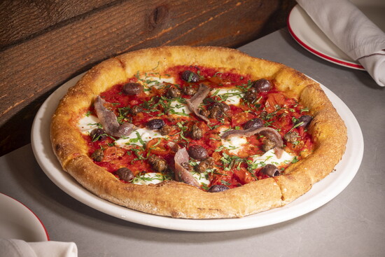 The Napoletana Pizza from Pizzeria Mozza.  Photo by Anne Fishbein