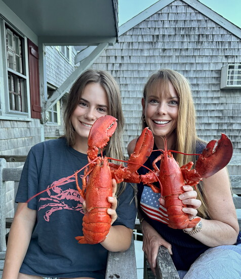 Enjoying lobsters from Sayle's Seafood