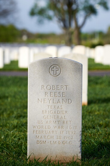 Brig. Gen. Robert Neyland gravestone. Photo courtesy of Shawn Poynter.