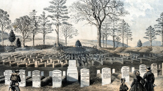 Lithograph “Graves of the 79th Highlanders,” ca. 1864. Photo courtesy of the Library of Congress.