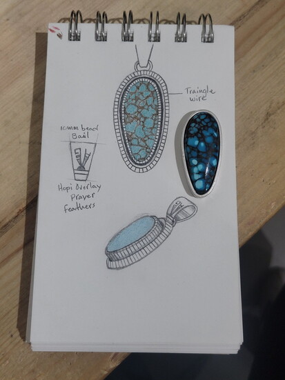 Many of Shaun's pieces are made using Egyptian Turquoise, due to its remarkable likeness to that of Bisbee Turquoise.
