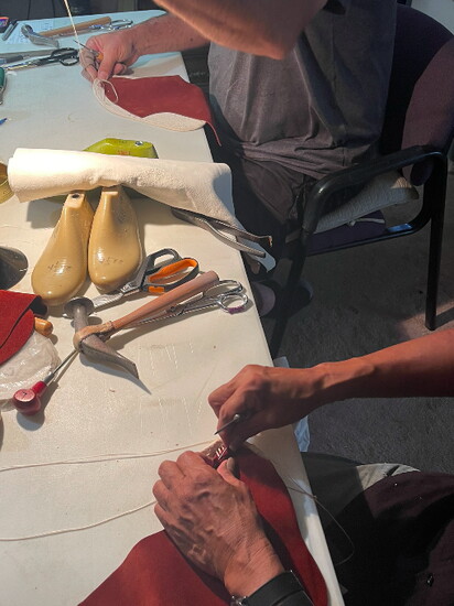 Two Artisans at work: Mike and his Navajo mentor, Lenny.