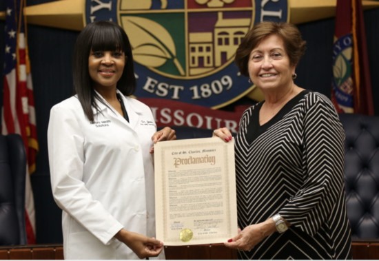 Dr. Jenkins received a proclamation for June 24 as Health Day