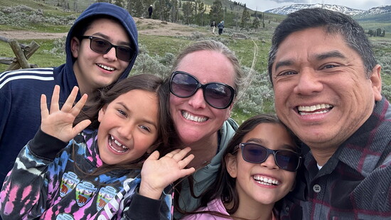 The family enjoys spending their time outdoors.