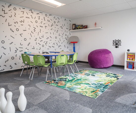 The game room at Autism Spectrum Therapies.