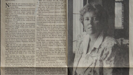 Newspaper courtesy Nell Moll