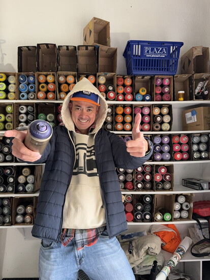 Local artist David Uy of David Jonathan Creative in his home studio.