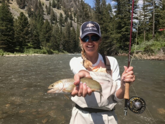 Melissa fishing in Montana