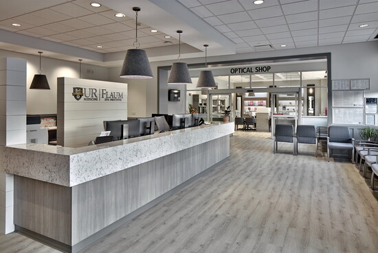 University of Rochester Medicine, Flaum Eye Institute, Webster Ophthalmology Office led by Kristin Merle, Sara DeSalvo and  Abbie Boglione, Dwyer Architectural