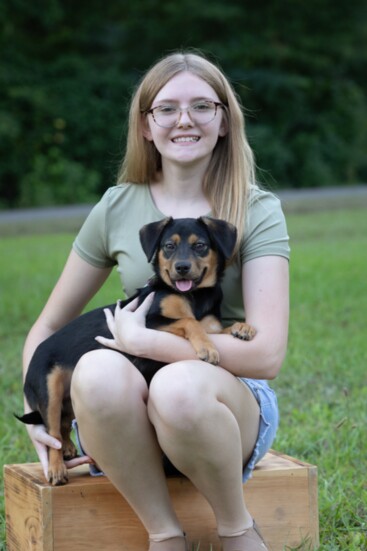 Gracie Bowen with Two by Two foster pup, Jean