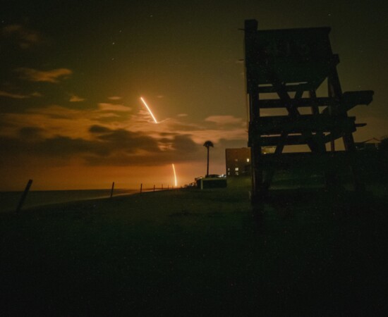 Space X Launch, the view from New Smyrna Beach by Thomas E Bush IV / instagram @tb4hisglory