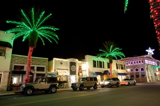 The holiday lights on Canal Street, New Smyrna Beach