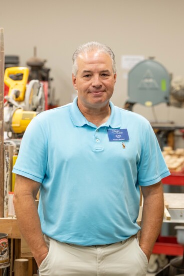 Cas Azera, Project Manager for VOTI, helped manage the woodshop’s expansion. 