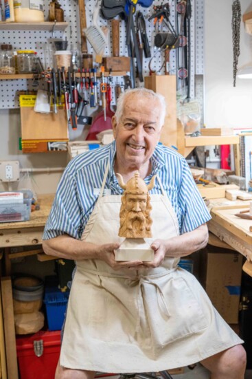 VOTI resident, and woodshop whittler Tony Armagno. 