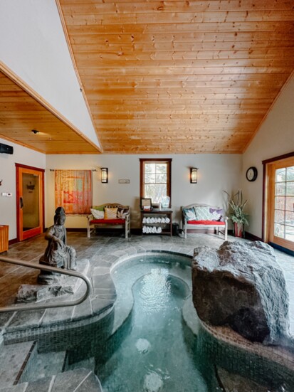 FivePine Lodge offers serene settings with on-site Shibui Spa and hot tub. Photo Credit: FivePine Lodge
