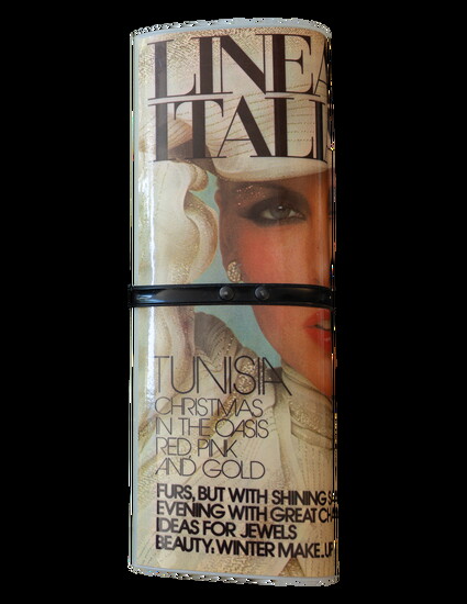 Vintage 1970’s Janda “Linea Italiana” Magazine Clutch: $250  A rare collectible and wearable work of art. This trompe l’oeil magazine clutch is the ultimate vin