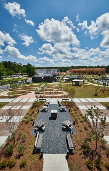 View of City Center Park from Fayetteville City Hall 