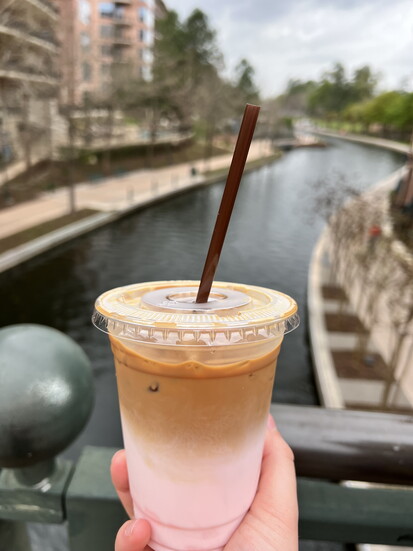 A delicious latte from Blue Door Coffee Company.
