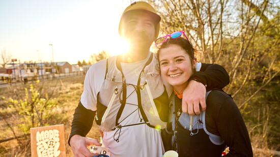 Tim (of Avon) and Lauren (from Florida) taking a break to refuel at one of the many Aid Stations on course