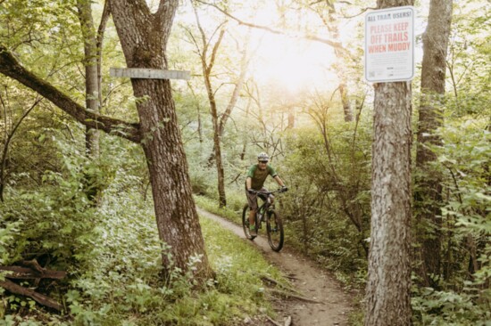 Adam Elwell is a volunteer who helps run Urban Trail Co., building and maintaining single track trails in the Kansas City area. 