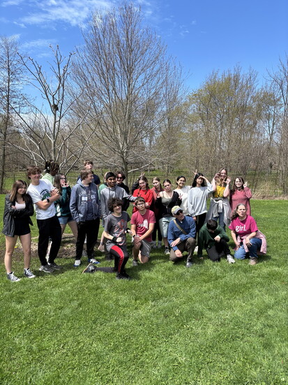 Olean High school class at the Webster Arboretum 