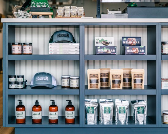 CBD products, from hemp bars to lotions. (Photo: Maya Porrino)