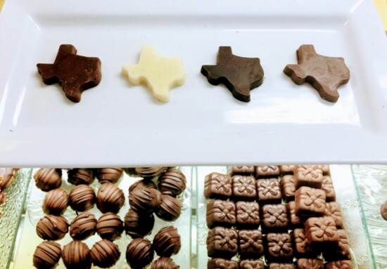 Specialty chocolate made into molds. 