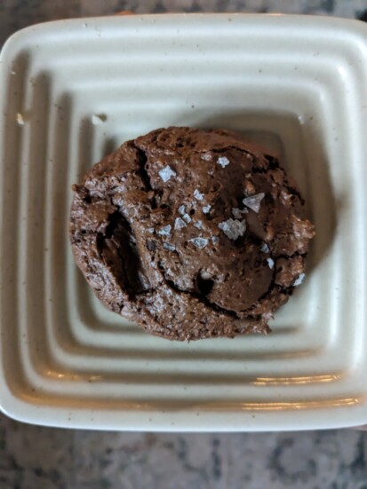 This Chocolate Olive Oil cookie has dark chocolate in the batter and milk chocolate chips throughout. Think brownie meets cookie!