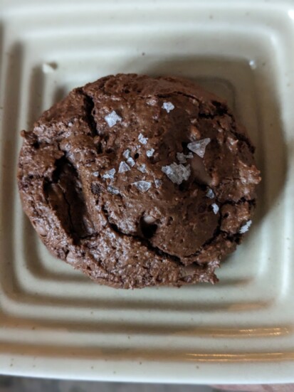 This Chocolate Olive Oil cookie has dark chocolate in the batter and milk chocolate chips throughout. Think brownie meets cookie!