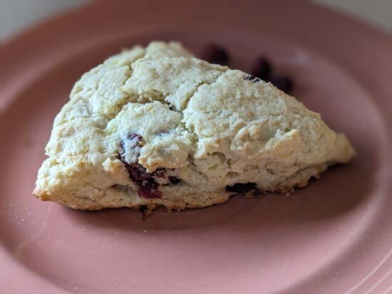 This Cranberry Lemon Scone is delicately sweetened and pairs perfectly with coffee or tea.