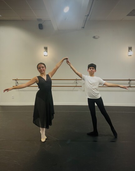 Francesca Prudente and Mateo Soni working on their pas de deux. Photo by Mary Beth Hansohn 