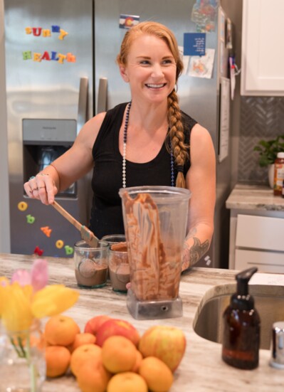 Erin making one of her many delicious shake recipes! 