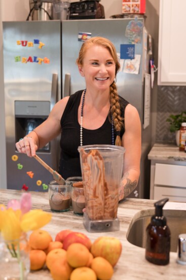 Erin making one of her many delicious shake recipes! 