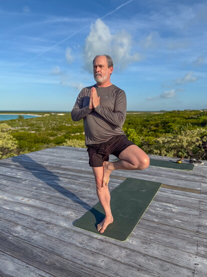 Outdoor yoga platform and guides yoga instruction are a highlight of anyone's visit.