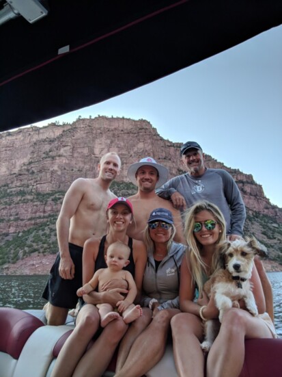 Coach enjoying family time on the water