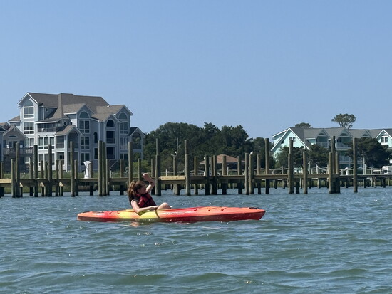 Jane kayaking in Ocracoke
