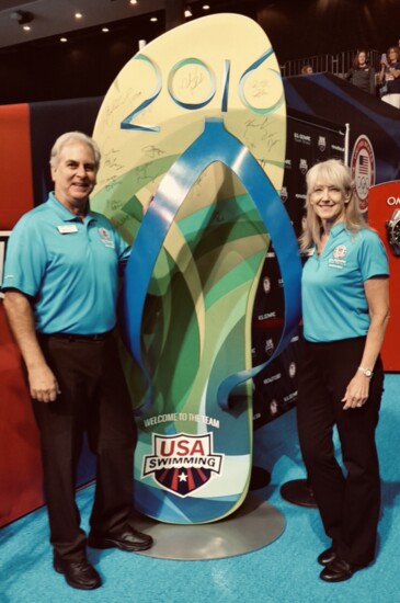 Kathleen at the 2016 Olympic Trials next to her husband, Robert who is a National Starter.