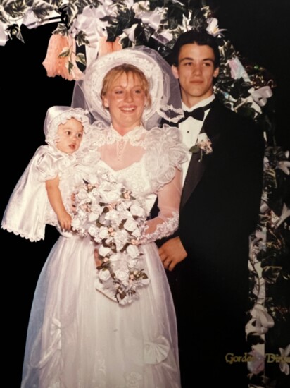 Peter and Tara Levinson, with daughter Tiara, on their wedding day in the early '90s.